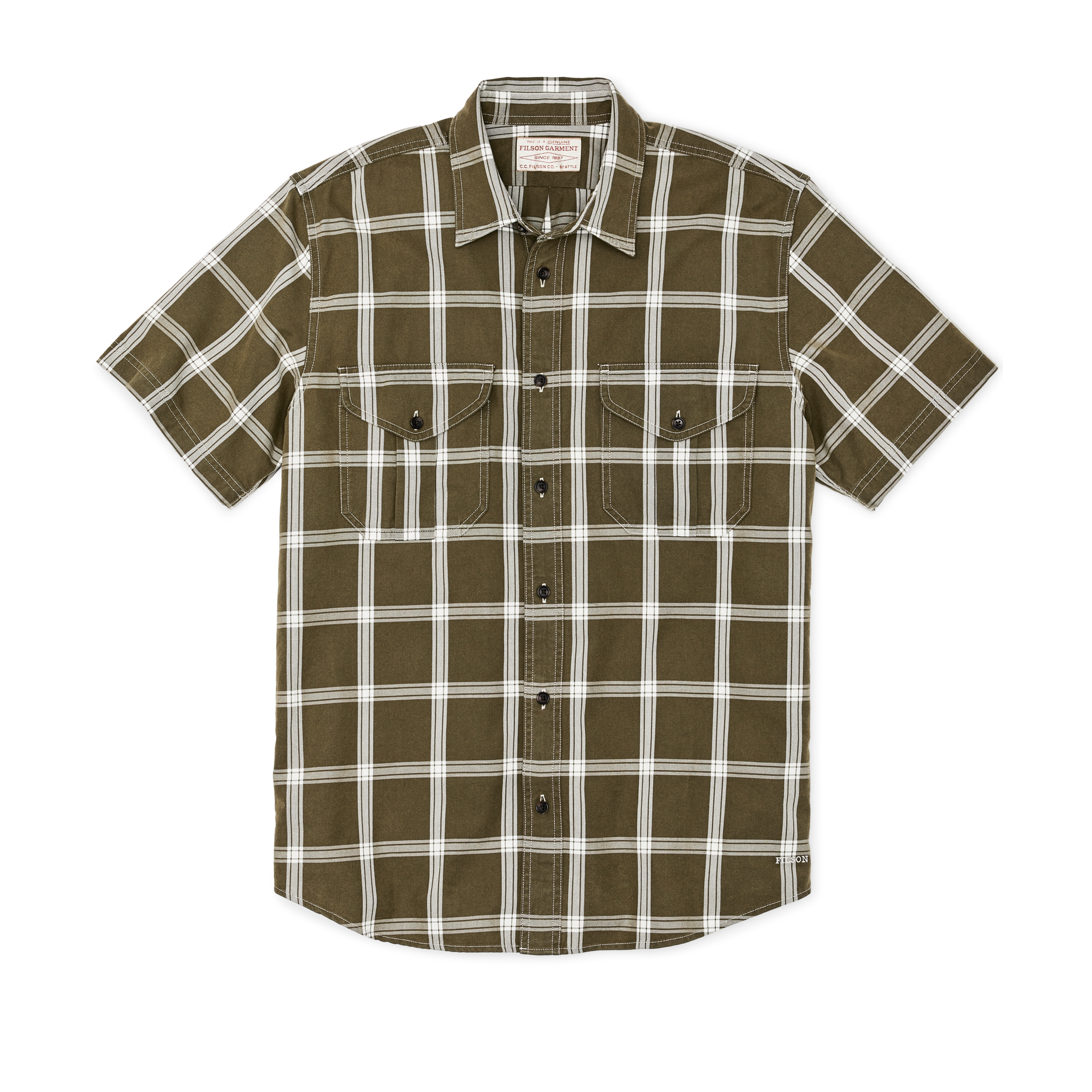 Short Sleeve Lightweight Alaskan Guide Shirt - Green / White Plaid