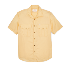Filson's Washed Short Sleeve Feather Cloth Shirt - Straw