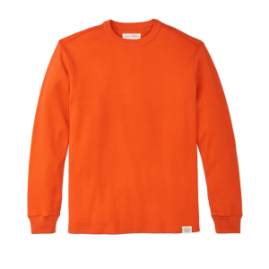 Waffle Knit Thermal Crewneck - Flame