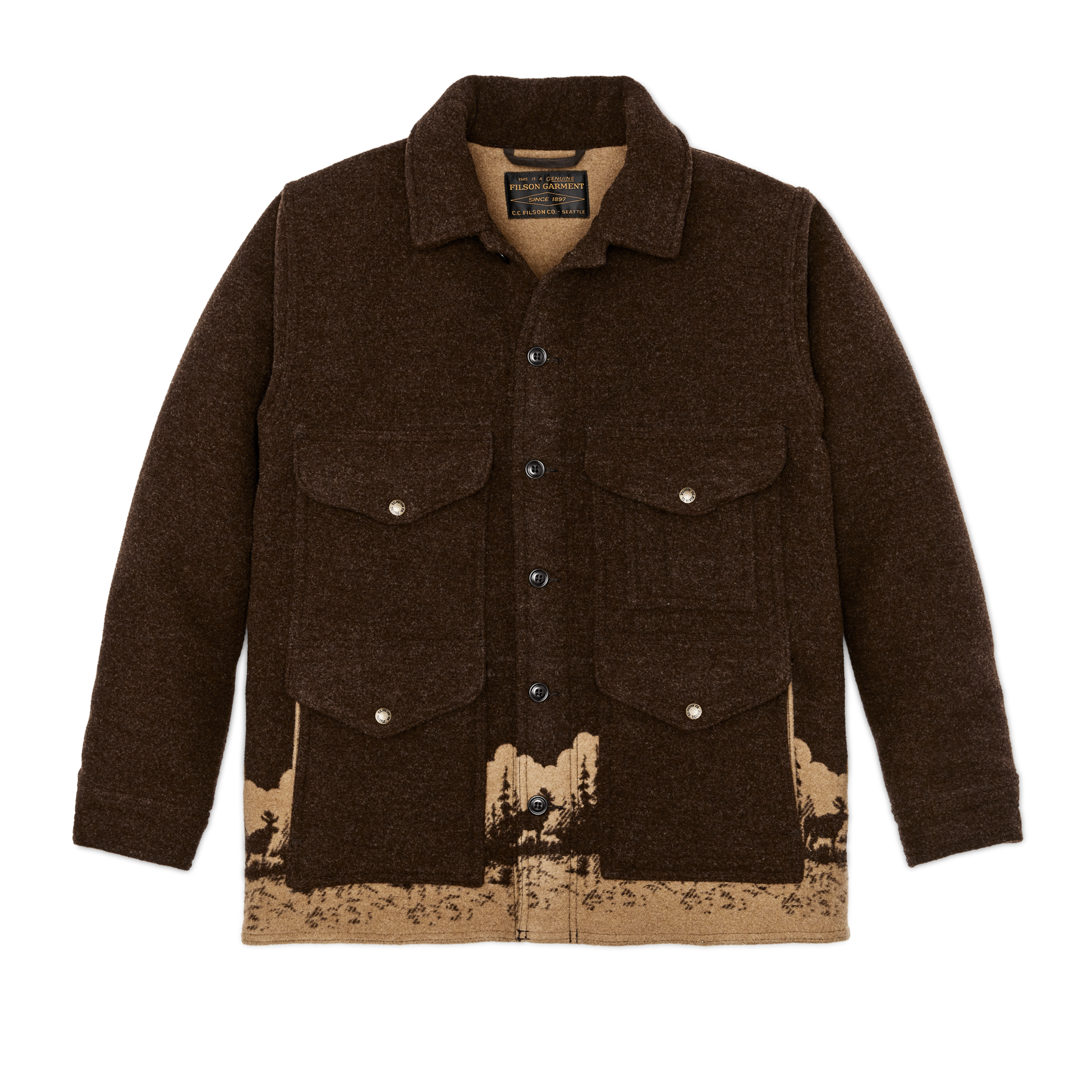 Jacquard Wool Cruiser - Brown / Khaki Moose