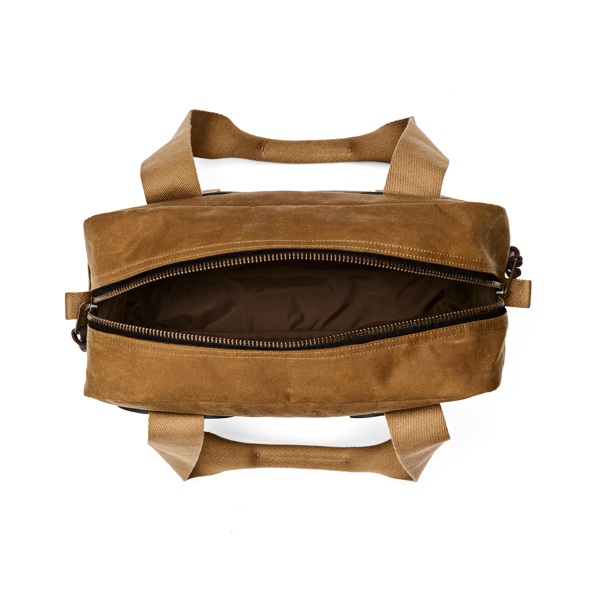 Tin Cloth Zipper Tote Bag - Dark Tan - Image 6