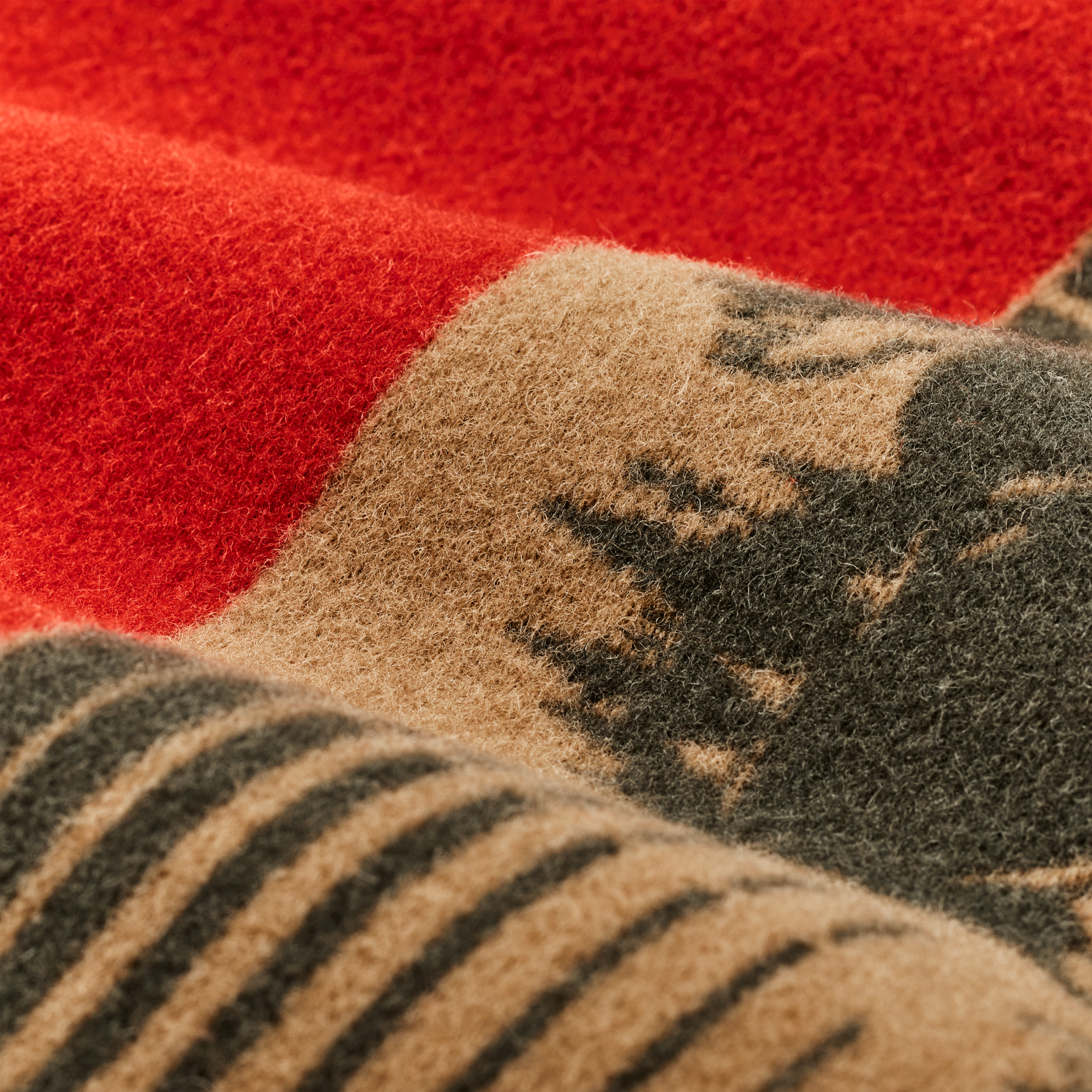 Jacquard Wool Vest - Red / Khaki / Forest Multi - Image 5