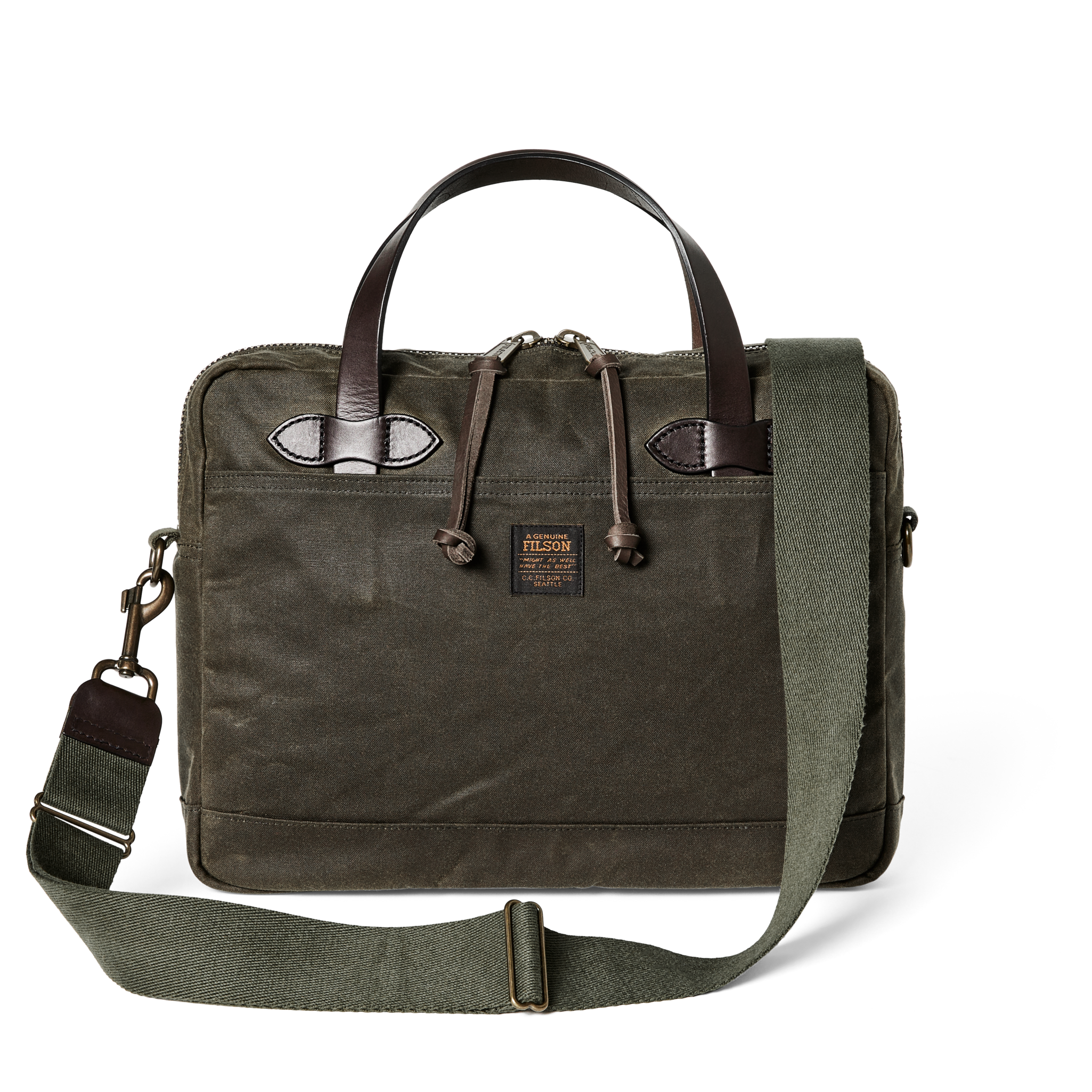 Tin Cloth Compact Briefcase - Otter Green