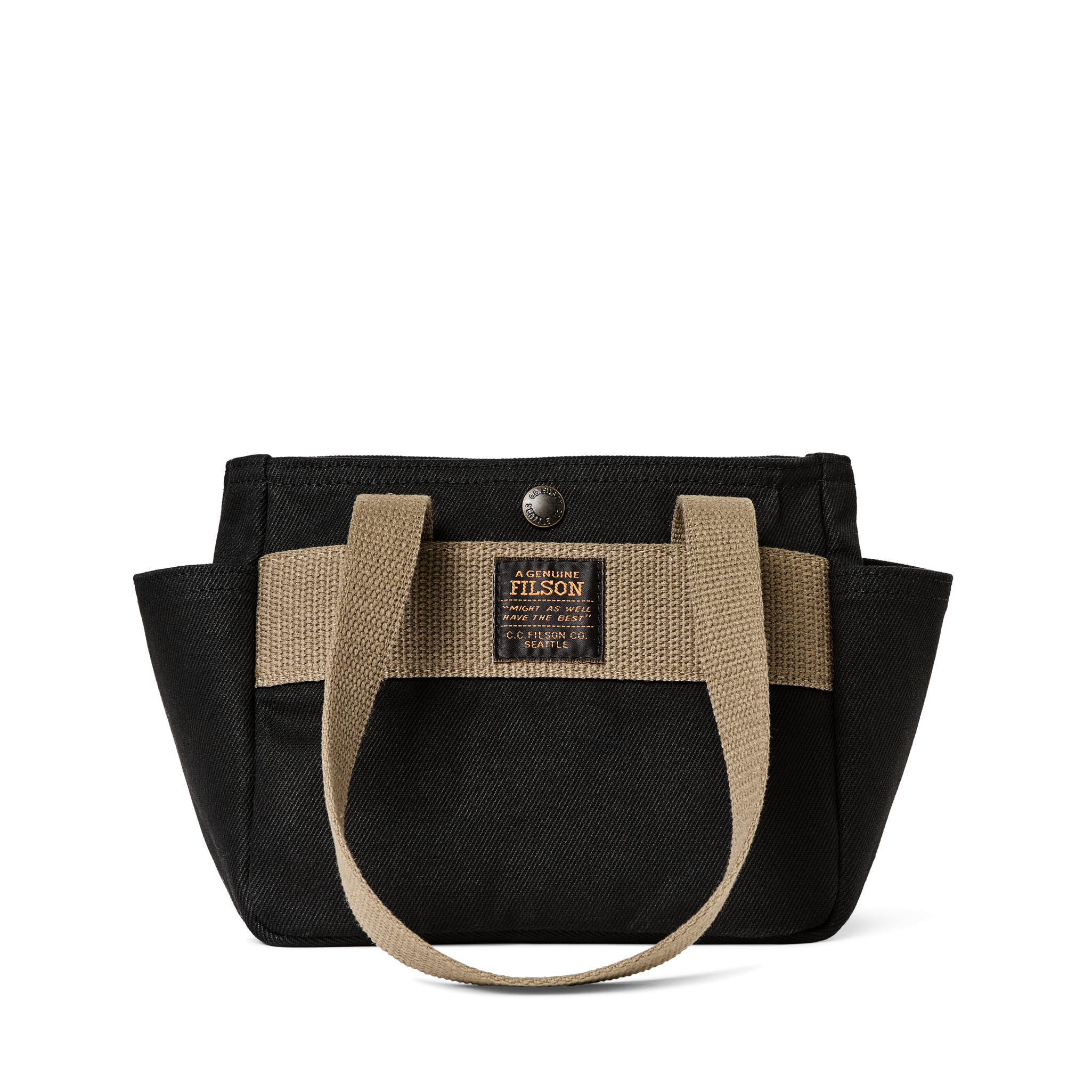 Rugged Twill Small Open Tote Bag - Black