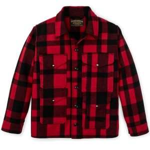 1940s Mackinaw Wool Cruiser Jacket - Red / Black Heritage Plaid