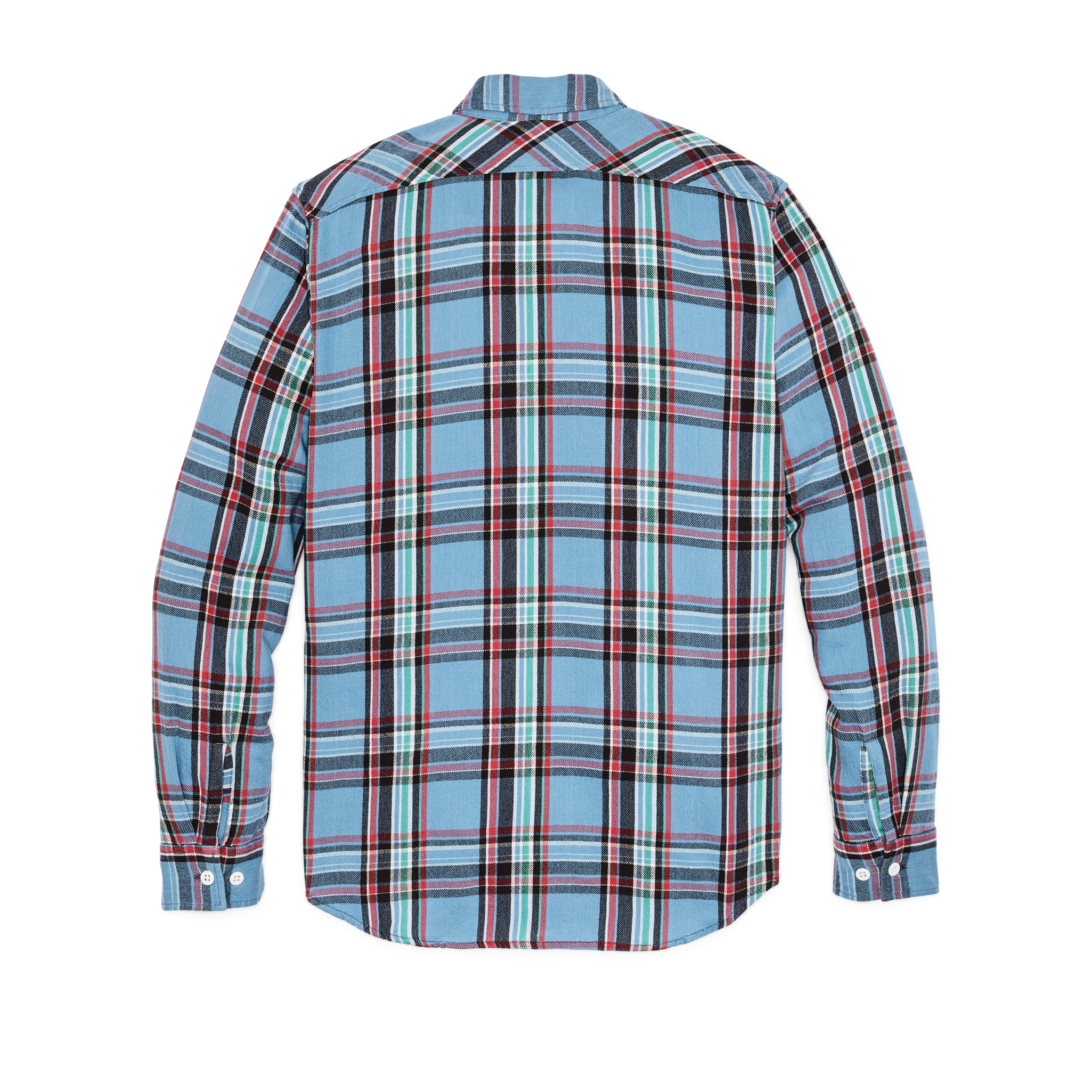 The Rangeland Flannel Shirt - Light Blue / Red Plaid - Image 2