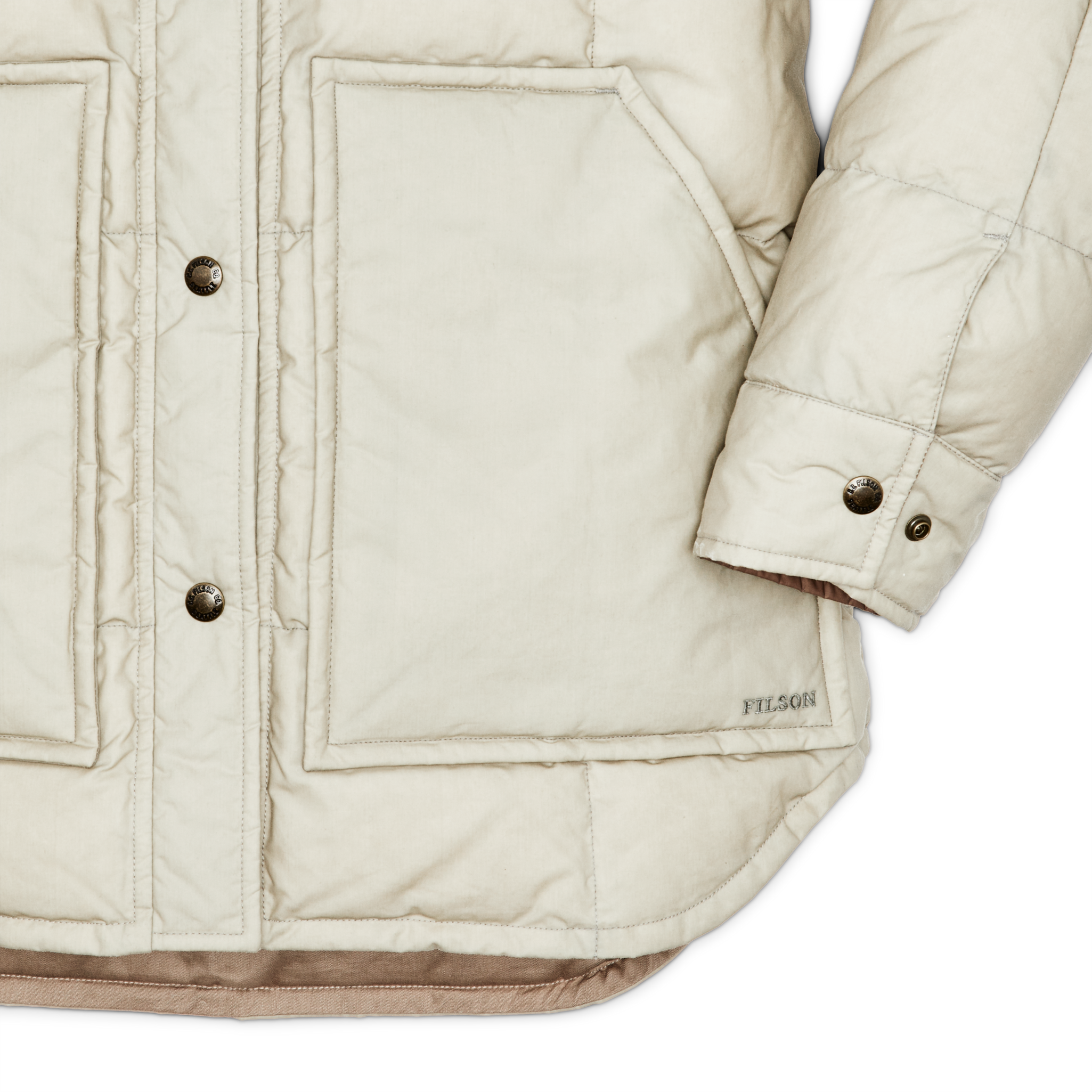 Women's Waxed Down Barn Coat - Light Tan - Image 4