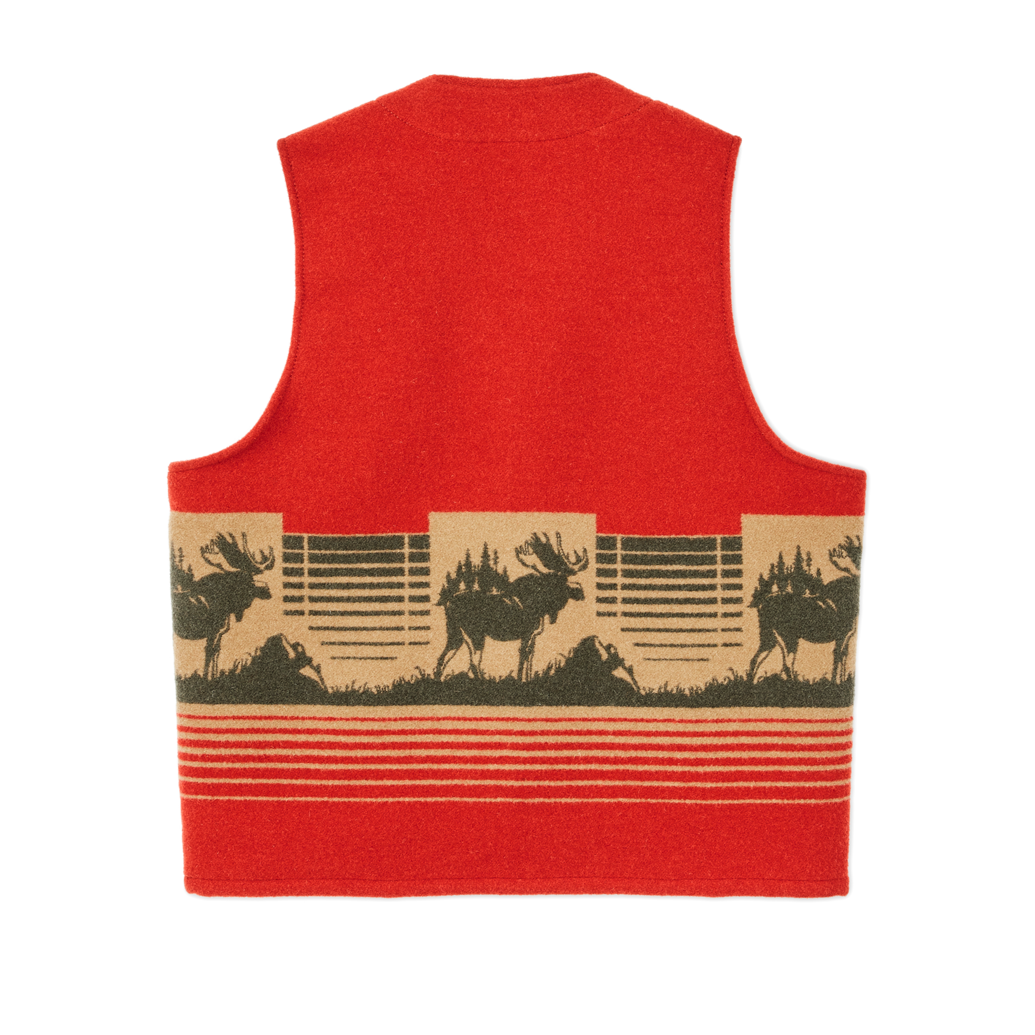 Jacquard Wool Vest - Red / Khaki / Forest Multi - Image 2